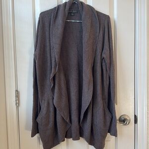 Barefoot Dreams CozyChic Lite Circle Cardi Knit Open Cardigan Sweater Brown XL